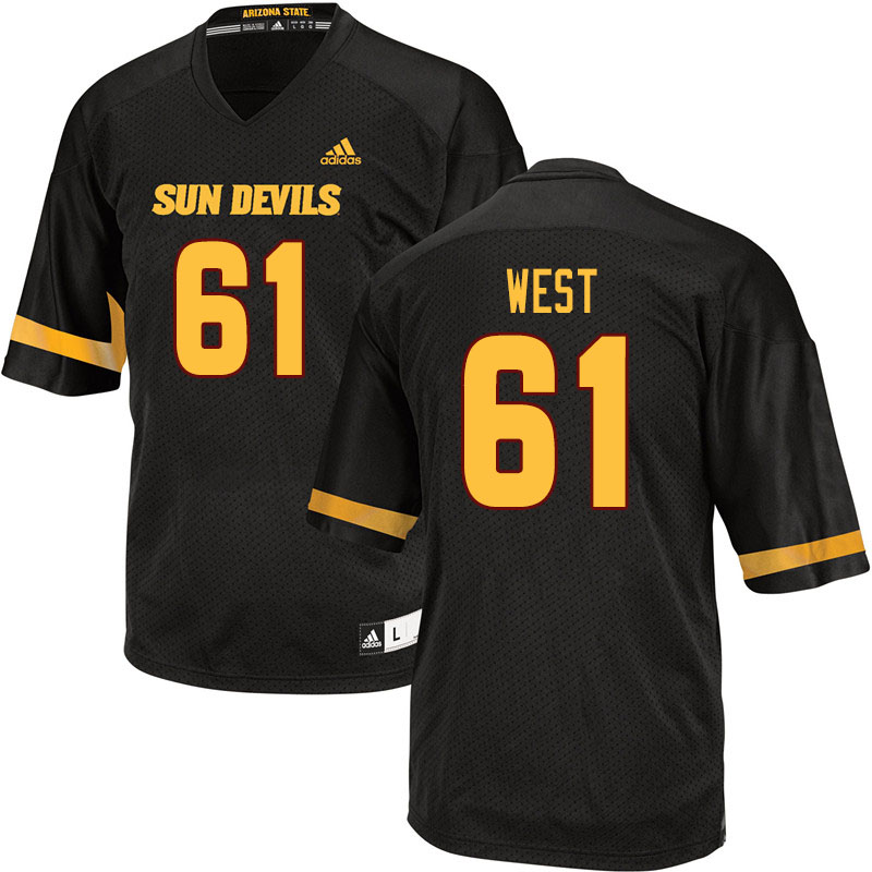 Men #61 Dohnovan West Arizona State Sun Devils College Football Jerseys Sale-Black